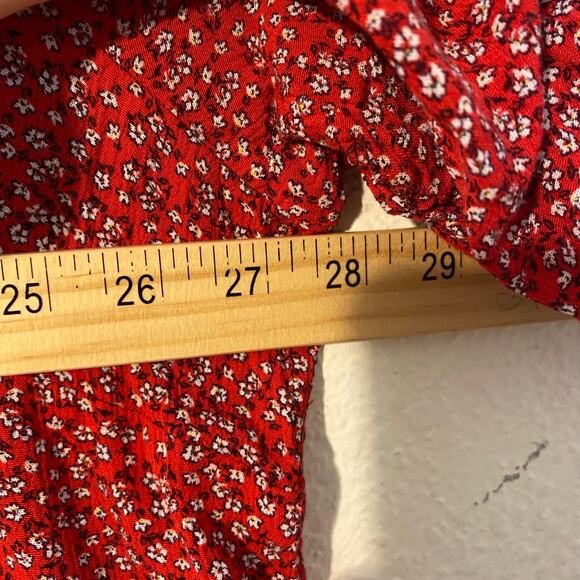 1 State Red Floral Blouse Plus Size 3X - Picture 6 of 8